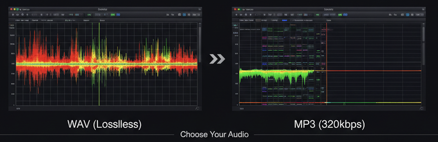 Spek频谱分析展示真WAV与假升频MP3的频率截止差异